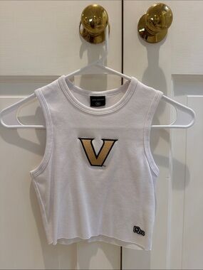 Vanderbilt White Cropped Tank